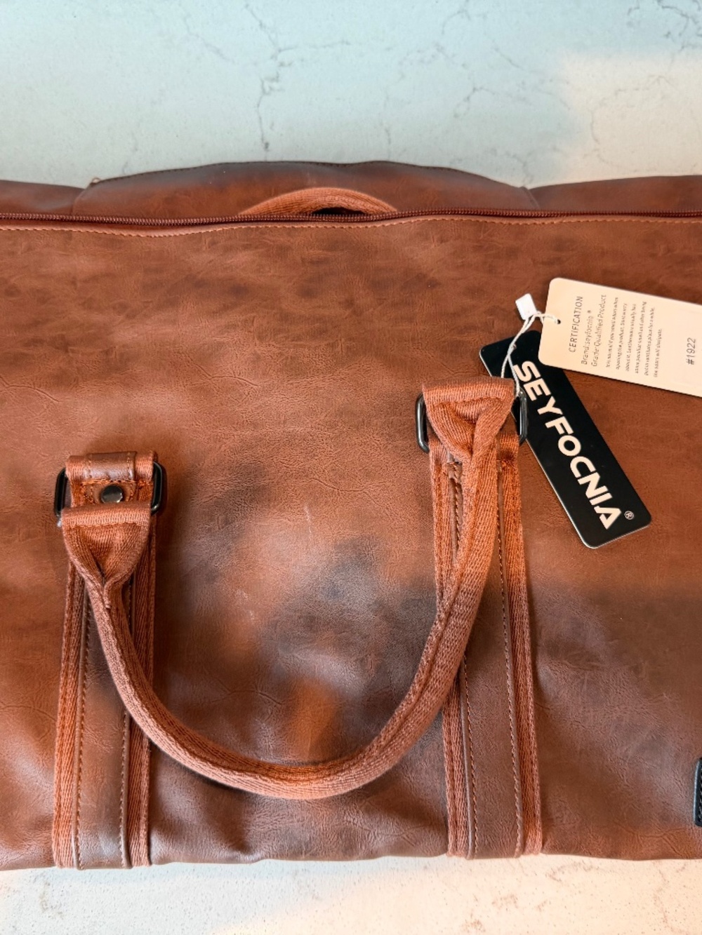 Travel Garment Carry On Duffle Bag by Seyfocnia NWT Brown Waterproof